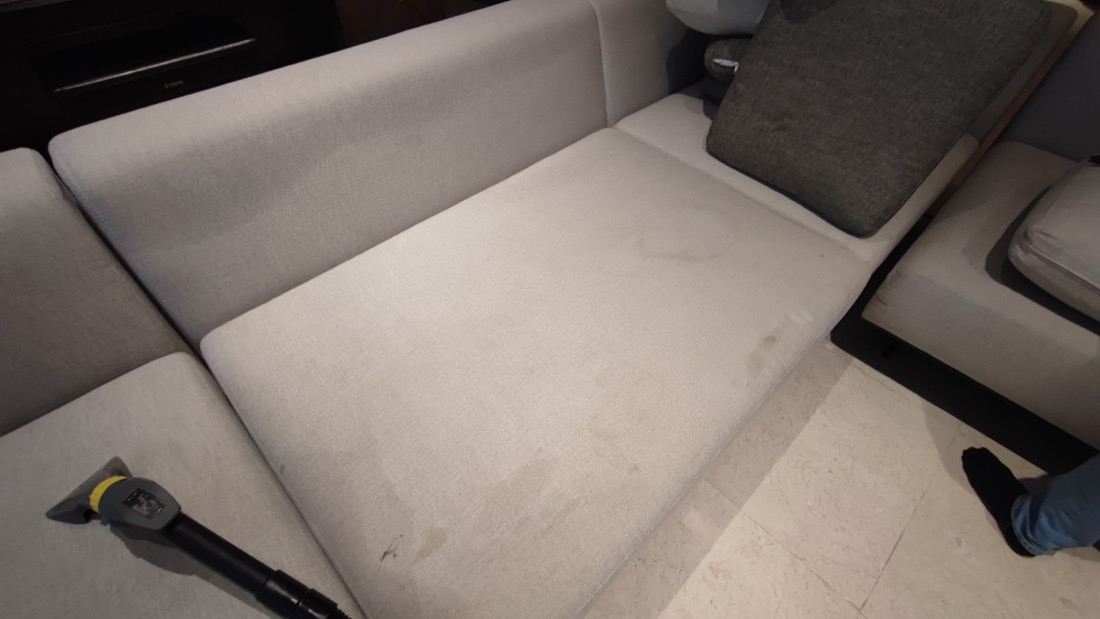 Sofa before Oassist deep cleaning