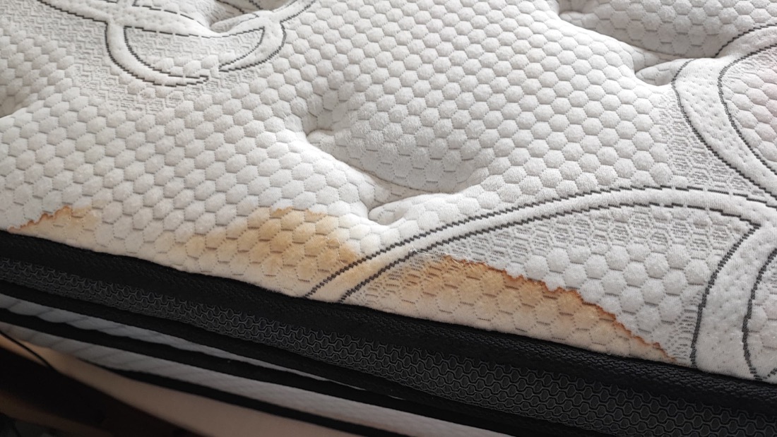 Dirty mattress before deep clean